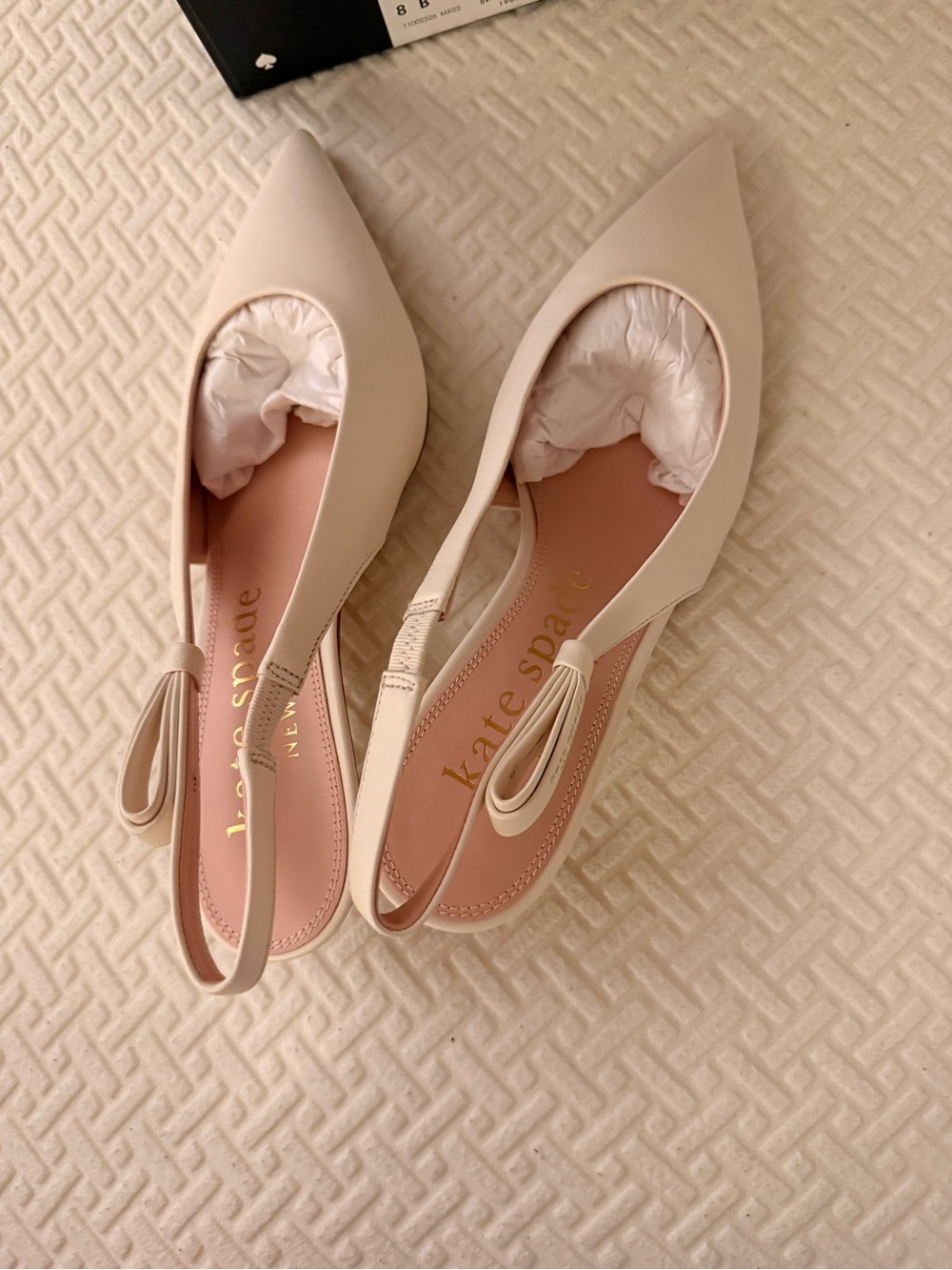 kate spade Cream Pointed-Toe Slingback Flats